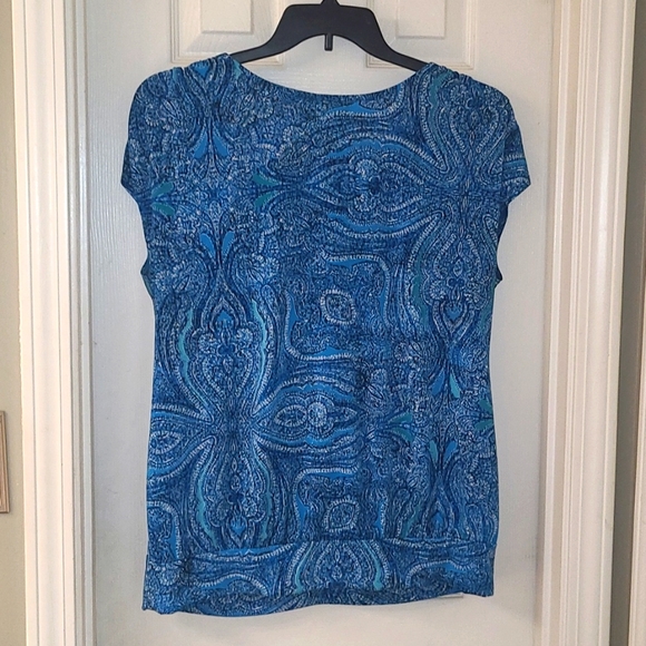 Blue with paisley print dressy top - Picture 2 of 2
